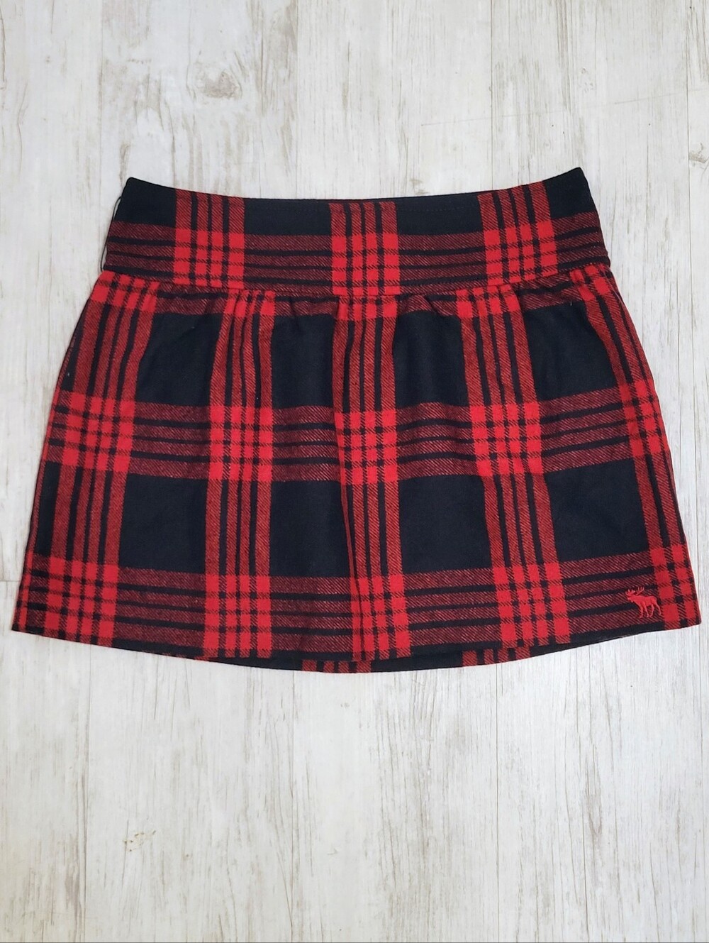 Abercrombie Plaid Wool-like Lined Red Plaid Y2K Academia Preppy Mini Skirt Sz 2